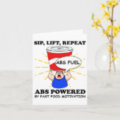 Funny Abs Exercise Fast Food Gym Workout Bodybuild Kaart (Gele Bloem)