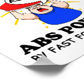 Funny Abs Exercise Fast Food Gym Workout Bodybuild Poster (Hoek)