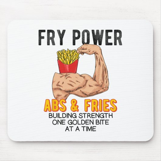 Funny Abs Exercise French Fries Muscle Building Bo Muismat (Voorkant)