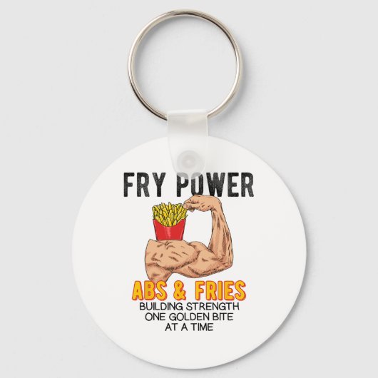 Funny Abs Exercise French Fries Muscle Building Bo Sleutelhanger (Voorkant)