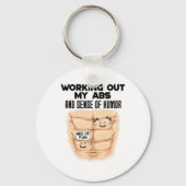Funny Abs Exercise Muscle Building Bodybuilding Sleutelhanger (Voorkant)