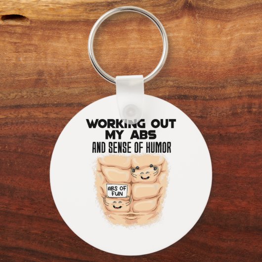 Funny Abs Exercise Muscle Building Bodybuilding Sleutelhanger (Voorkant)