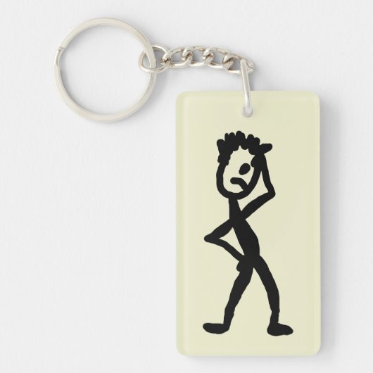 Funny Absent Stick Figuur Sleutelhanger (Voorkant)