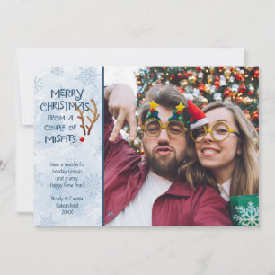 Funny Abstract Rood-Aangewezen rendiertje - van mi Feestdagenkaart