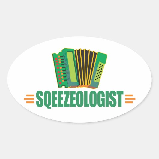 Funny Accordion Ovale Sticker (Voorkant)