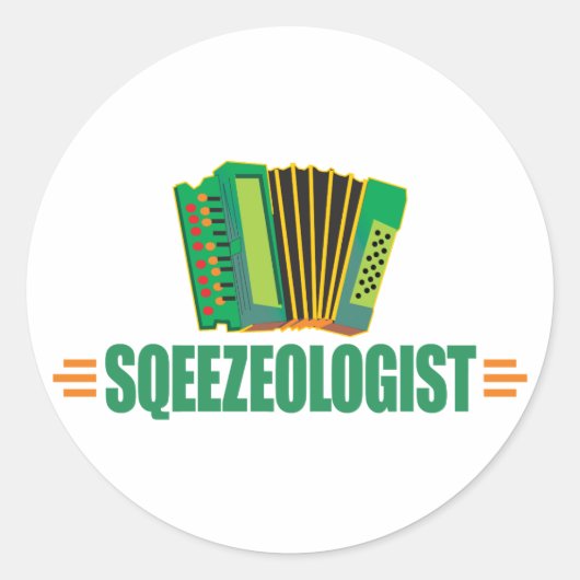 Funny Accordion Ronde Sticker (Voorkant)