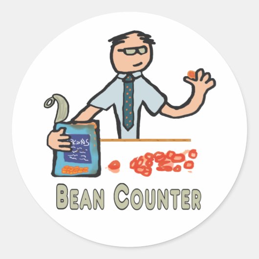 Funny Accountant Bean Counter Ronde Sticker (Voorkant)