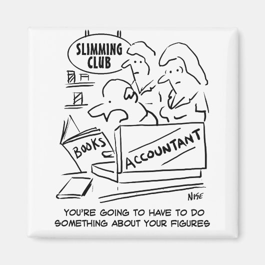 Funny Accountant Checkming Slimming Club Figures Magneet (Voorkant)