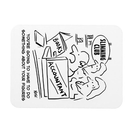 Funny Accountant Checkming Slimming Club Figures Magneet (Horizontaal)