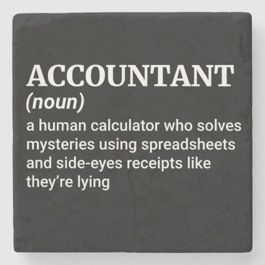 Funny Accountant Definition Stenen Onderzetter (Voorkant)