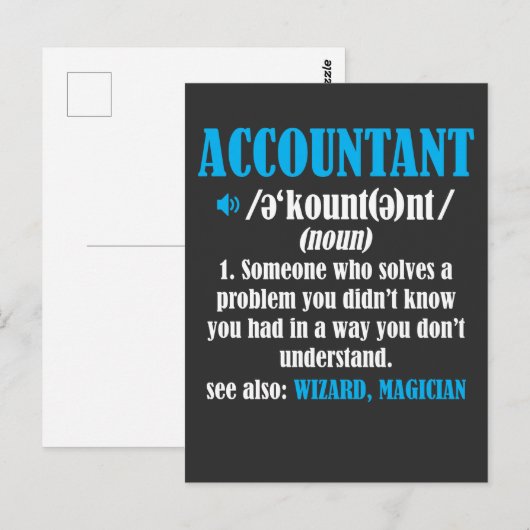 Funny Accountant Gift Idea Definition Accounting Briefkaart (Voorkant / Achterkant)