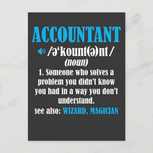 Funny Accountant Gift Idea Definition Accounting Briefkaart (Voorkant)
