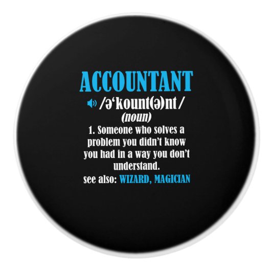 Funny Accountant Gift Idea Definition Accounting Keramische Knop (Voorkant)