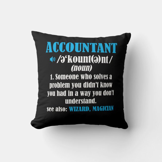 Funny Accountant Gift Idea Definition Accounting Kussen (Voorkant)