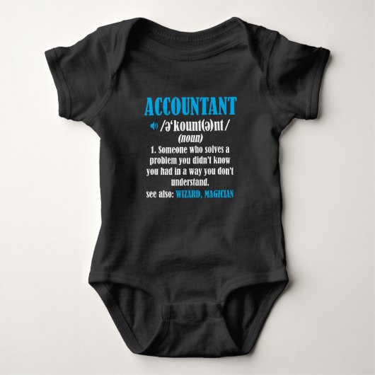 Funny Accountant Gift Idea Definition Accounting Romper (Voorkant)