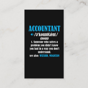 Funny Accountant Gift Idea Definition Accounting Visitekaartje
