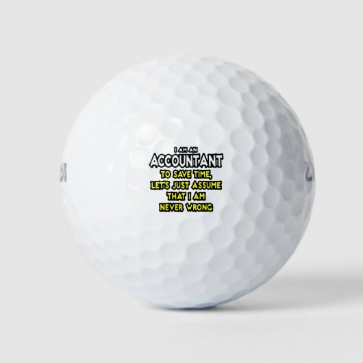 Funny Accountant Gift Ideas Golf Balls Golfballen (Voorkant)