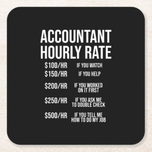 Funny Accountant Hourly Rate Accounting CPA Humor Kartonnen Onderzetters