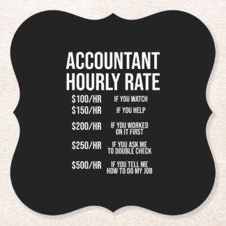 Funny Accountant Hourly Rate Accounting CPA Humor Kartonnen Onderzetters