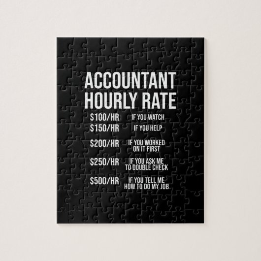 Funny Accountant Hourly Rate Accounting CPA Humor Legpuzzel (Verticaal)