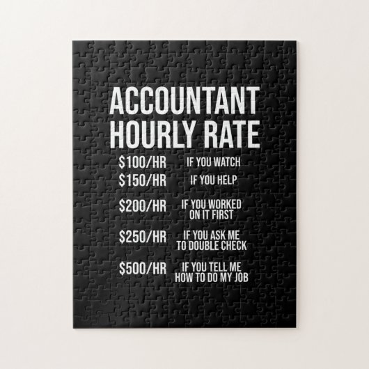 Funny Accountant Hourly Rate Accounting CPA Humor Legpuzzel (Verticaal)