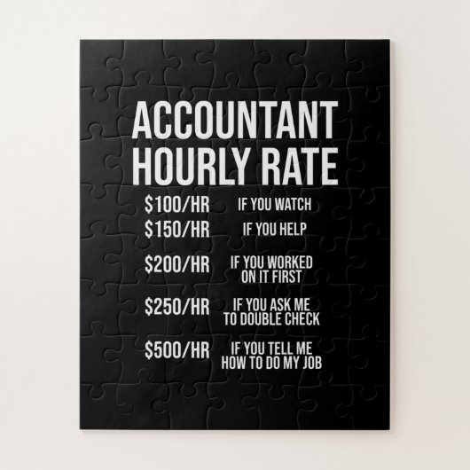 Funny Accountant Hourly Rate Accounting CPA Humor Legpuzzel (Verticaal)