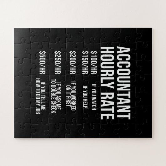 Funny Accountant Hourly Rate Accounting CPA Humor Legpuzzel (Horizontaal)