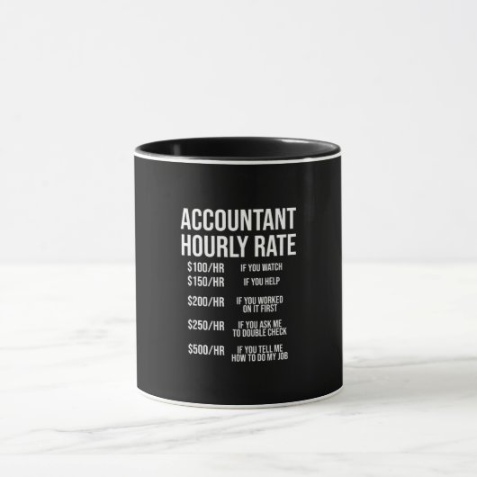 Funny Accountant Hourly Rate Accounting CPA Humor Mok (Midden)
