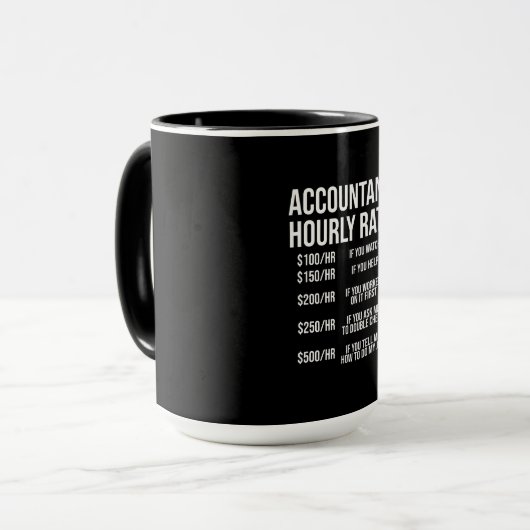 Funny Accountant Hourly Rate Accounting CPA Humor Mok (Voorkant links)