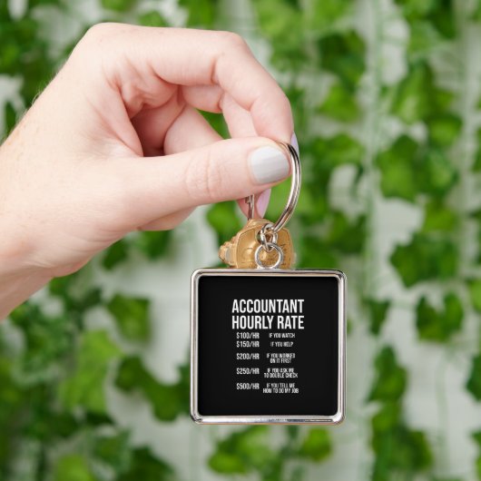 Funny Accountant Hourly Rate Accounting CPA Humor Sleutelhanger (Hand)