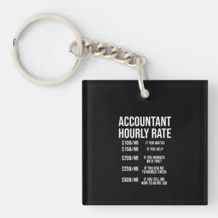 Funny Accountant Hourly Rate Accounting CPA Humor Sleutelhanger