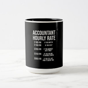 Funny Accountant Hourly Rate Accounting CPA Humor Tweekleurige Koffiemok