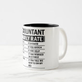 Funny Accountant Hourly Rate Tweekleurige Koffiemok (Voorkant rechts)