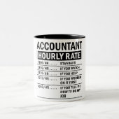Funny Accountant Hourly Rate Tweekleurige Koffiemok (Center)