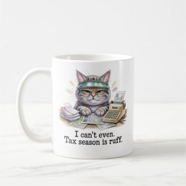 Funny Accountant Mug Tax Season Is Ruff Cat Gift f Koffiemok