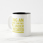 Funny Accountant Pun Tweekleurige Koffiemok (Voorkant links)