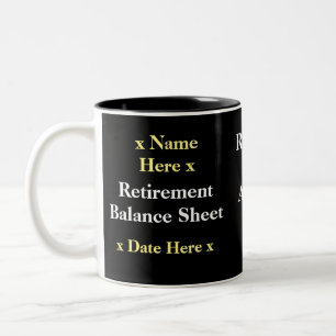Funny Accountant Retirement Gift Idee Add Name Tweekleurige Koffiemok
