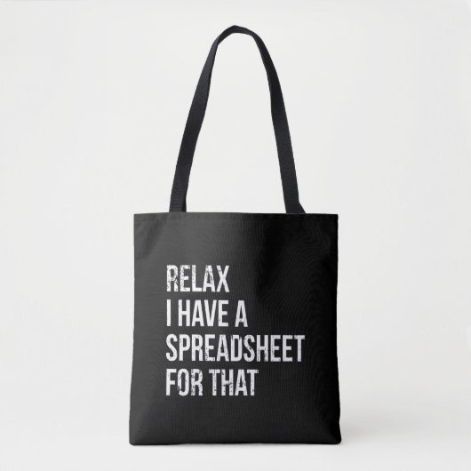 Funny Accountant Spreadsheet Joke Accounting Tote Bag (Voorkant)