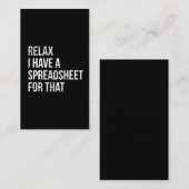 Funny Accountant Spreadsheet Joke Accounting Visitekaartje (Voorkant / Achterkant)