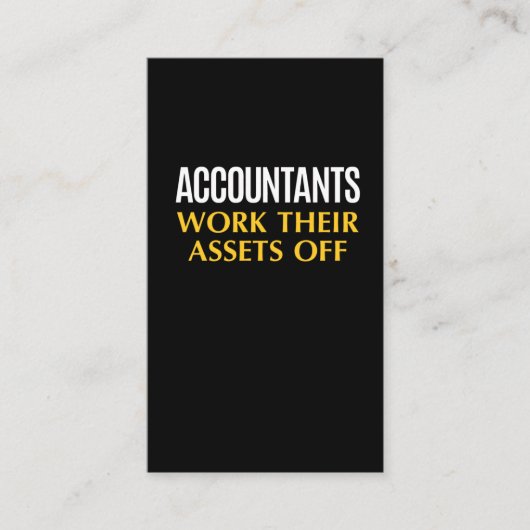 Funny Accountant work Asset Accounting Humor Visitekaartje (Voorkant)
