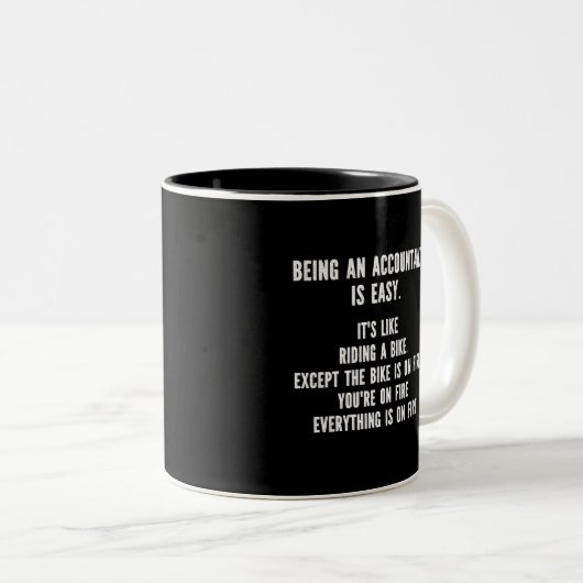 Funny Accountants - Accountant zijn is eenvoudig Tweekleurige Koffiemok (Voorkant rechts)