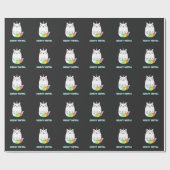 Funny-achtige eenhoorn-regenboogkat cadeaupapier (Vlak)