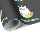 Funny-achtige eenhoorn-regenboogkat cadeaupapier (Rol Hoek)