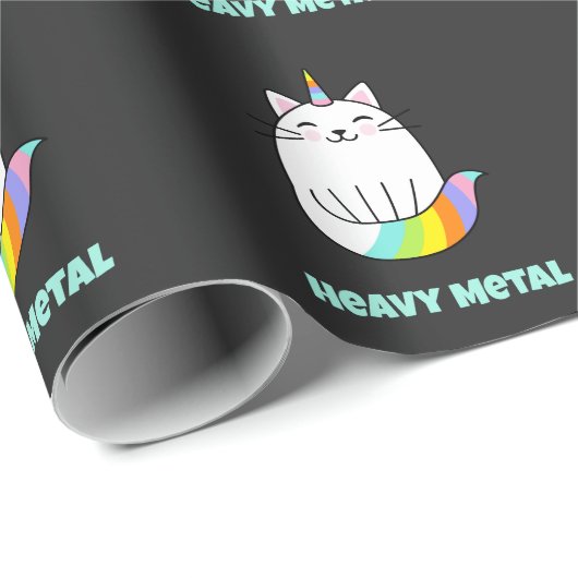 Funny-achtige eenhoorn-regenboogkat cadeaupapier (Rol Hoek)