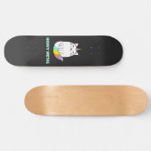 Funny-achtige eenhoorn-regenboogkat persoonlijk skateboard (Horizontaal)