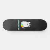 Funny-achtige eenhoorn-regenboogkat persoonlijk skateboard (Horizontaal)