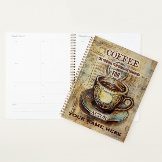 Funny Actor Gepersonaliseerde Naam Koffie Planner (Display)