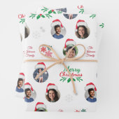 Funny Add Family Member 4 Foto's Collage Santa Hat Inpakpapier Vel (In situ)