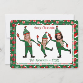 Funny add Foto van je familie, prettige kerst Feestdagenkaart