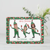 Funny add Foto van je familie, prettige kerst Feestdagenkaart (Staand voorkant)